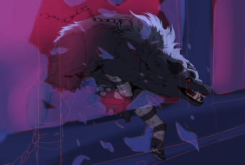 grypwolf: On the run Some W.I.P. This was fun thing to do.