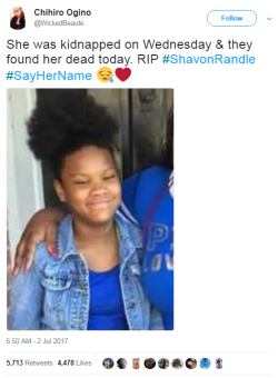 heyblackrose:  swagintherain: Black people are kidnapped and killed every day. This shouldn’t be a norm.   rip beautiful  soul