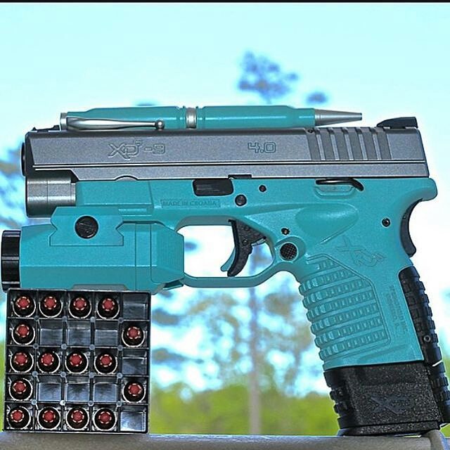 barearmsmagazine:  @Regrann from @pewpewdaily  -  Tiffany blue Springfield XD! Via: