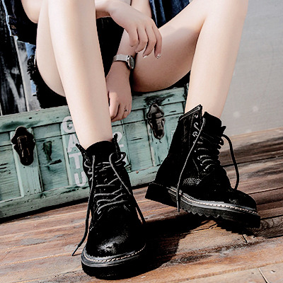 niseu: Genuine Leather Lace Up Ankle Knight Boots 3rd Anniversary Sales Aug. 8th - 10th!72 Hours Epi