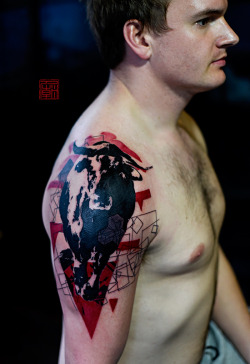 tattootemple:  By The Horns - artwork and tattoo by Jamie - www.tattootemple.hk
