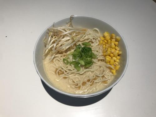 My take on a ‘cheat’ tonkotsu ramen topped with what I had in the fridge. This was an umami bomb!