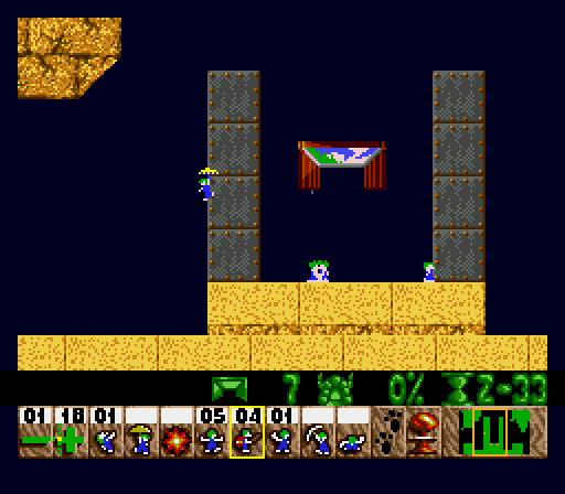 Lemmings Diary — Taxing Level 7 Sega Version - Jump down!