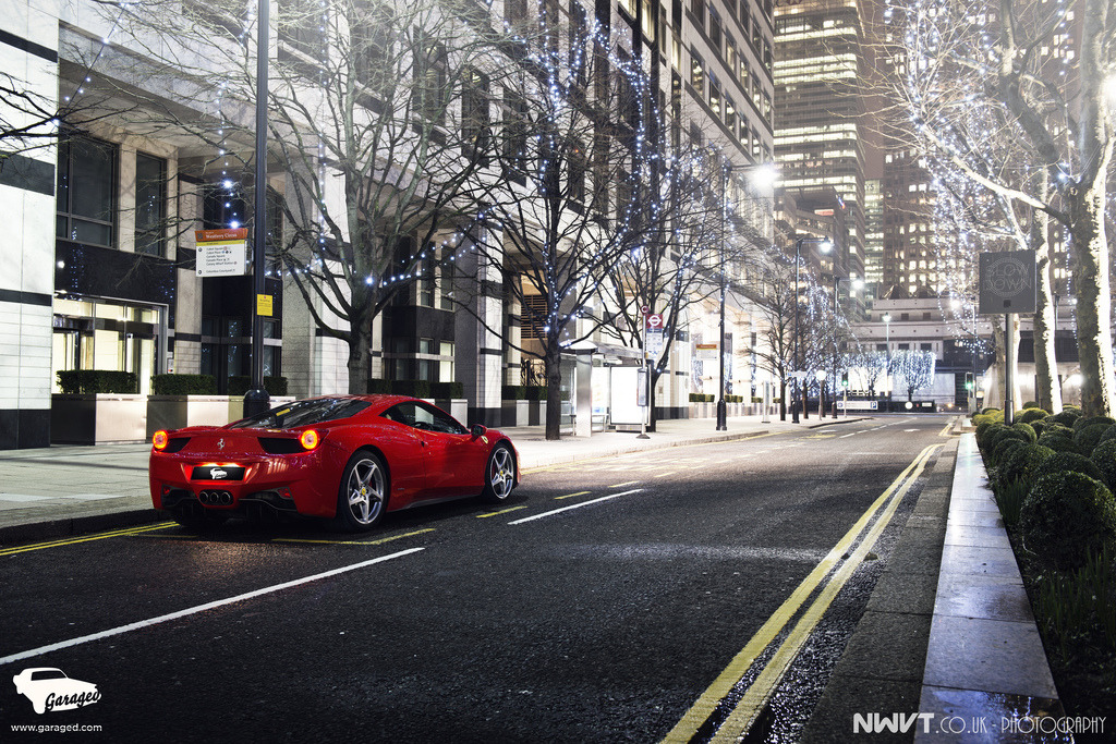 automotivated:  Ferrari 458 Italia shot for Garaged.com on location in London Uk