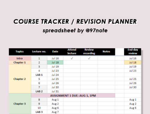 I mentioned this course tracker / revision planning spreadsheet in an ask on my main blog and here i