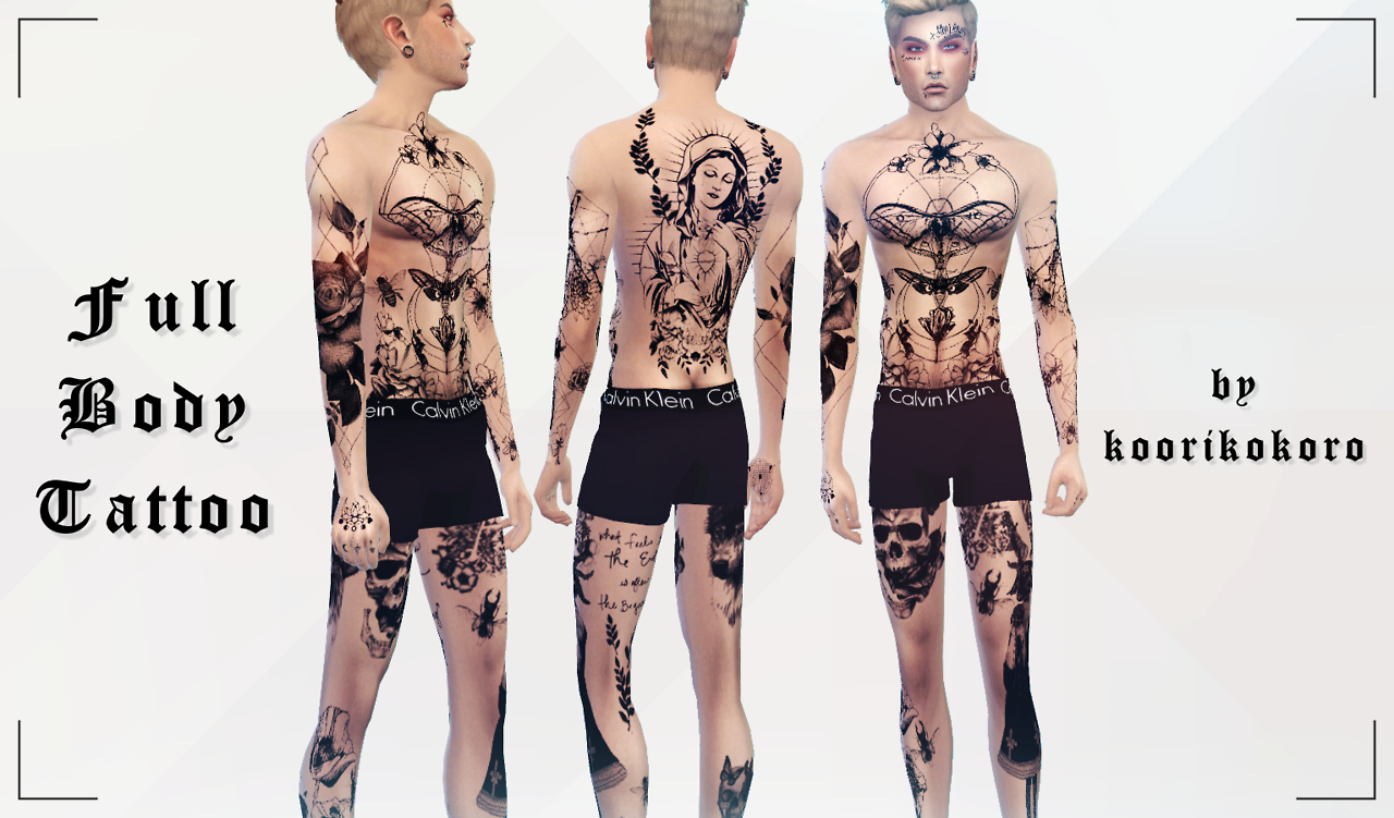 The Sims Resource  Full Body Tattoo