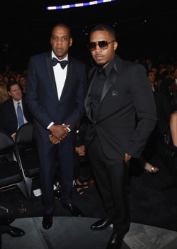 aintnojigga:  Jay Z and Nas at the 57th Annual