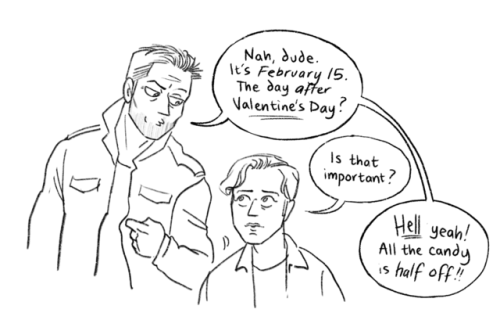 pallasperilous:Epilogue to yesterday’s VDay In The Bunker head canon