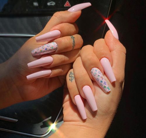 Pink Louis Vuitton Nails You Haven't Seen Yet! - Ice Cream and Clara