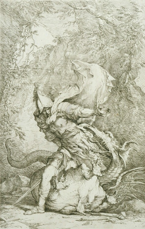 the-evil-clergyman: Jason and the Dragon by Salvator Rosa (1663-64)