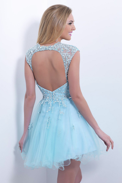 Blue short homecoming dresses