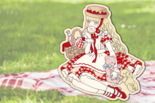 DONUT PICNIC?? Yes please!!! New Kira Imai stickers, postcards, and pins are available at akatako!