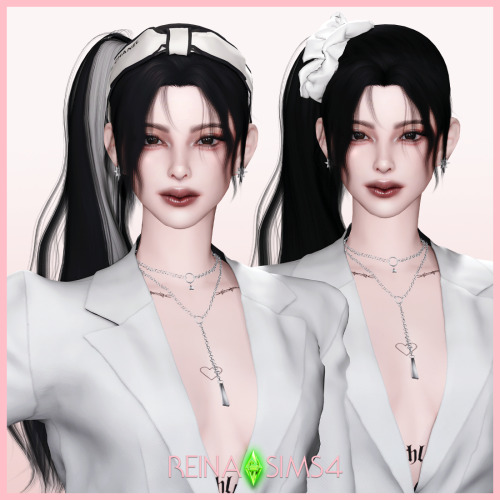 REINA_TS4_ CHARLOTTE HAIR &amp; ACC ✔ TERMS OF USE !* New mesh / All LOD* No Re-colors with