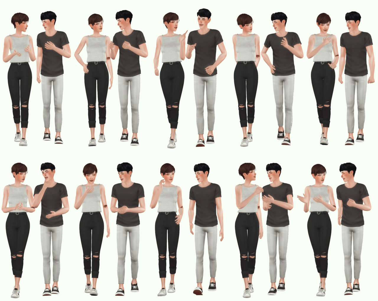 Mod The Sims - i wanna hold your hand -- an adult/teen pose set