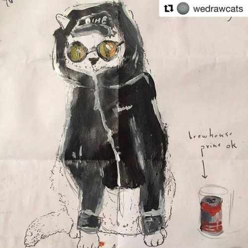 Got to check out a cat painting party tonight - all inspired by one cat drawing from @wedrawcats - I