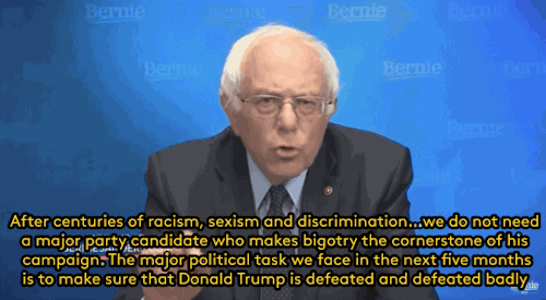 refinery29:  Bernie vows to stay in the race for the Democratic nomination so that he can push the party leftWhen Bernie Sanders scheduled a major announcement Thursday, many suspected that he would announce the suspension of his campaign. Sanders instead