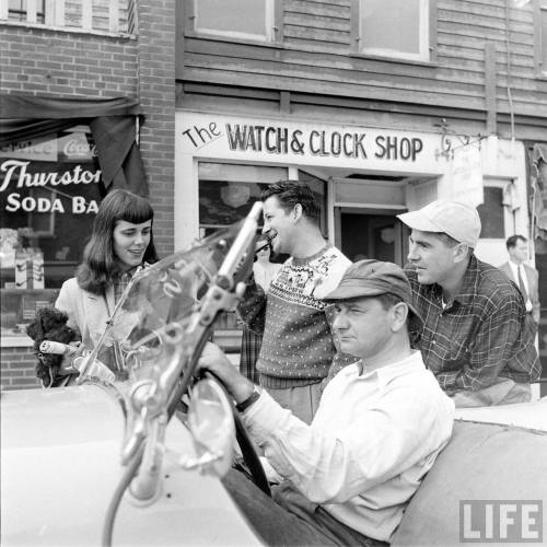 Barbara Jean Day and Charles Addams (seated)(George Silk. 1948)