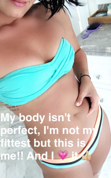  Demi Lovato shared a powerful snap to promote body positivity on Monday. Her message read “My