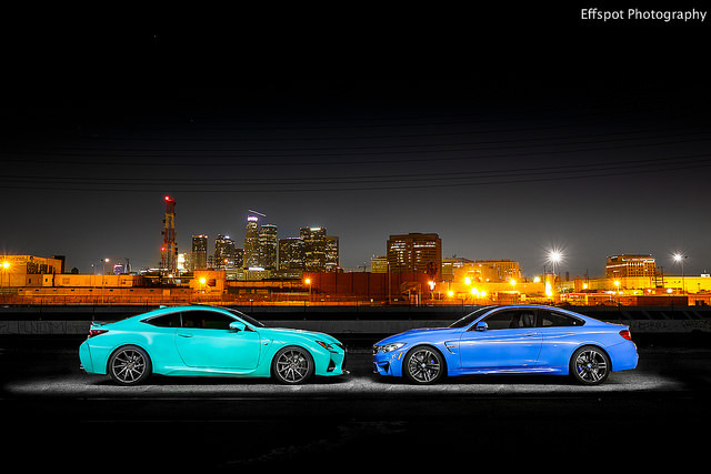 hemicoupe:  Lexus RCF vs M4 by Effspot on Flickr.Left or right?  Left. BMW&rsquo;s