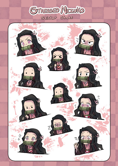 Tanjiro &amp; Nezuko emoji sticker sheets complete!Will I make more? Anybody’s guess! lol