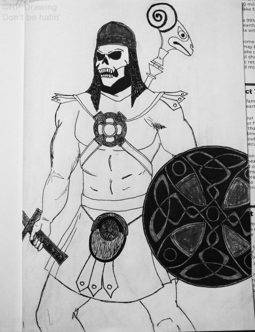 Twitter MOTU Drawing Challenge Week 152 (March 13-19): Celtic Raider Skeletor (in Honor of St. Patri