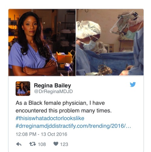 blackgirlsaregold:What a doctor looks like hashtag for Tamika Cross on social media