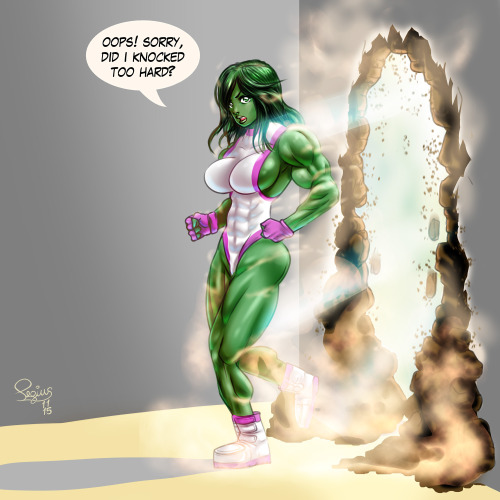 Yeah Jen, you did knock(ed) too hard.http://pegius.deviantart.com/art/Enter-She-Hulk-574038459