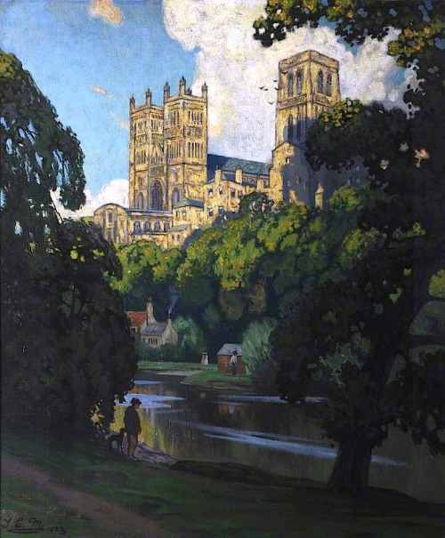 the-paintrist: summerlilac: Durham Cathedral Thomas Corsan Morton - 1923 The Cathedral Church of Christ, Blessed Mary the Virgin and St Cuthbert of Durham, commonly known as Durham Cathedral and home of the Shrine of St Cuthbert, is a cathedral in the