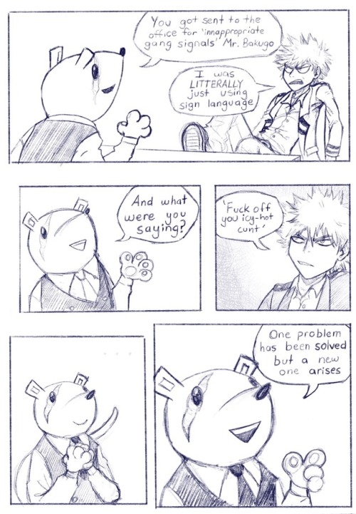 xiggeh: I couldn’t help myself. More deaf Bakugo based on this series of tweets [first comic]