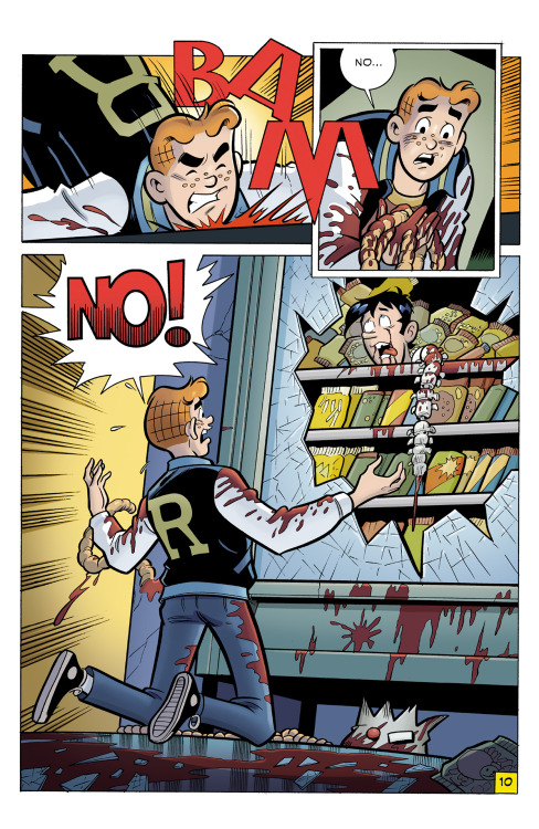 Jughead vs. Predator!The spine-searing story that leads into the next big Archie event: The Death of Jughead!More people should be reading Archie vs. Predator, man. It’s seriously insane and all the more amazing for it.