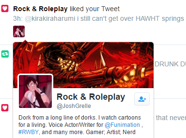 princessharumi:my family runs a HAWHT springs Josh Grelle just liked my post on twitter of me saying this about him, I can’t believe this