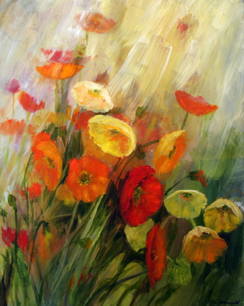 Poppies by South African artist Rina Groenewald