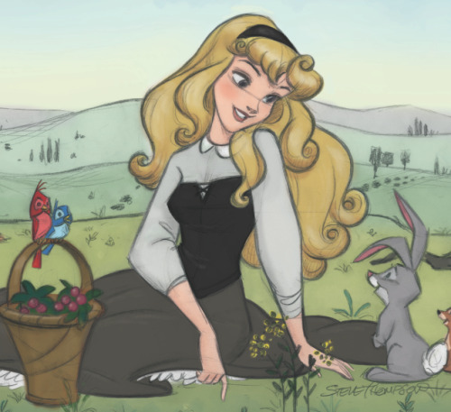 stevethompson-art:  Art of Aurora - pencil vs. color detail - Steve Thompson
