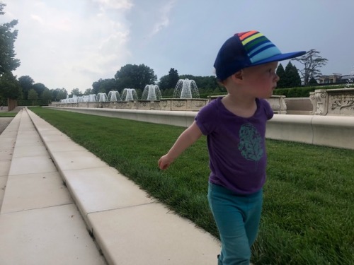 Beautiful wide open spaces in Longwood Gardens, PA were perfect for Little One to run around and exp