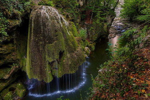  Moss covered waterfall located in Caraș-Severin, adult photos