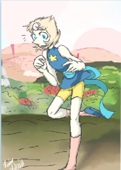 auntkailen:  pearl in the strawberry field drawing i did on iscribble. 