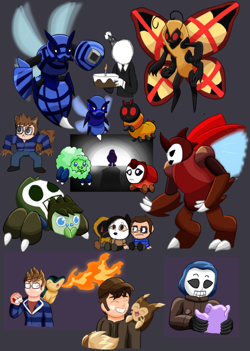 BEHOLD, All The Drawings I Made During The Marble Hornets Stream Yesterday!