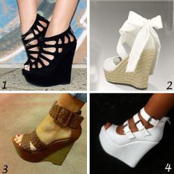ideservenewshoesblog:  Comfortable Wedge Heel Lace-Up Bowtie Sandals