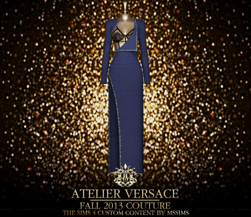  ATELIER VERSACE FALL 2013 COUTURE DRESS FOR THE SIMS 4 ACCESS TO EXCLUSIVE CC ON MSSIMS4 PATREONDOW