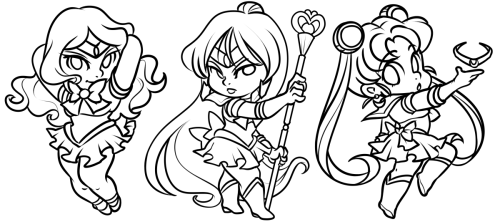 sixelona: Working on drawing some of the fab ladies from Sailor Moon.