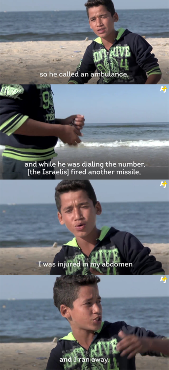 from-palestine: [Mohamed Baker was playing soccer with his cousins on a beach in Gaza. Four of them 