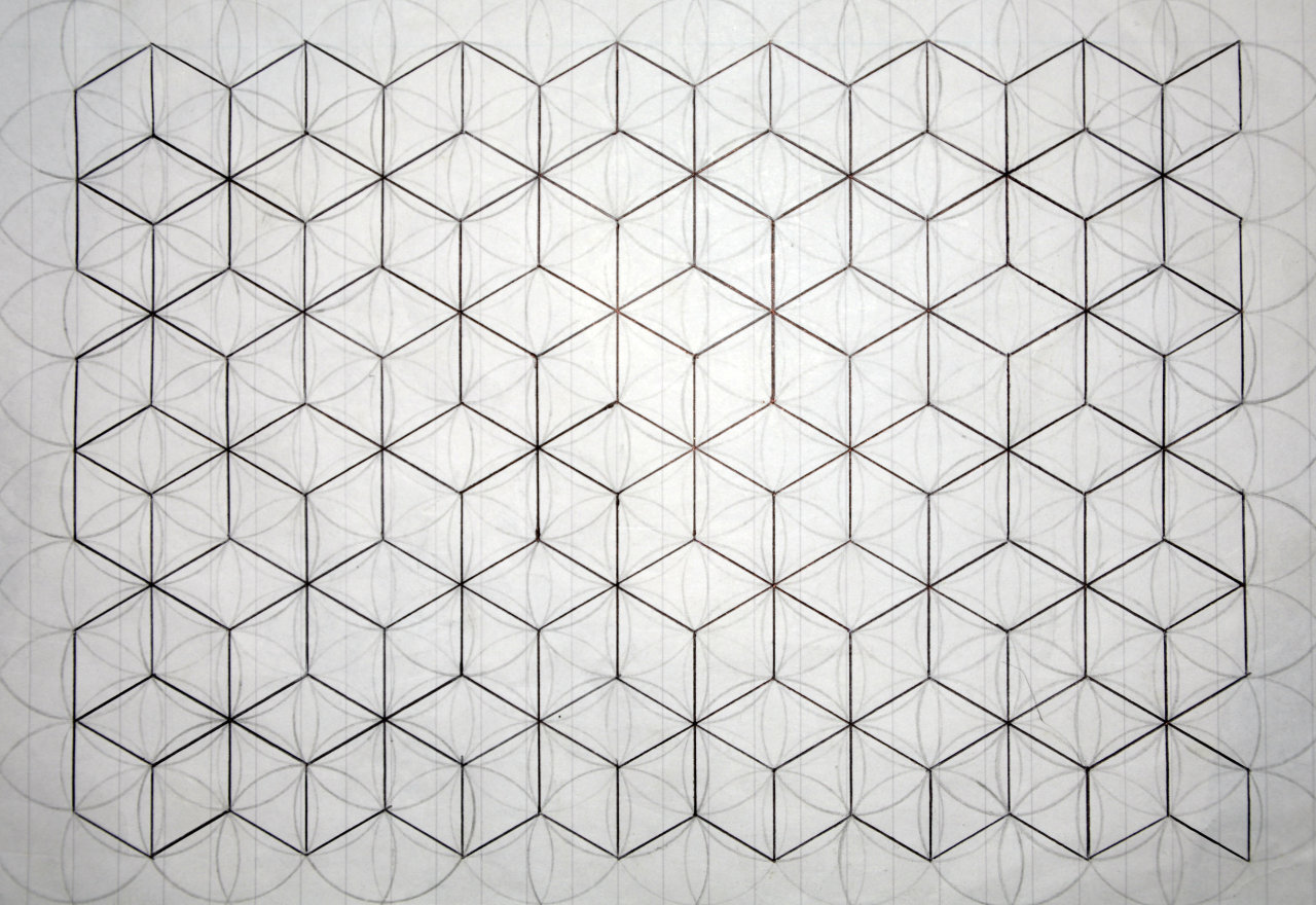 strokesite:  paulstobbsartwork:  A study on cubes using ‘Sacred Geometry’  :)