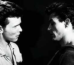 hennyproud:    James Dean and Richard Davalos in their first screen test for East of Eden, c. 1955 [x]   