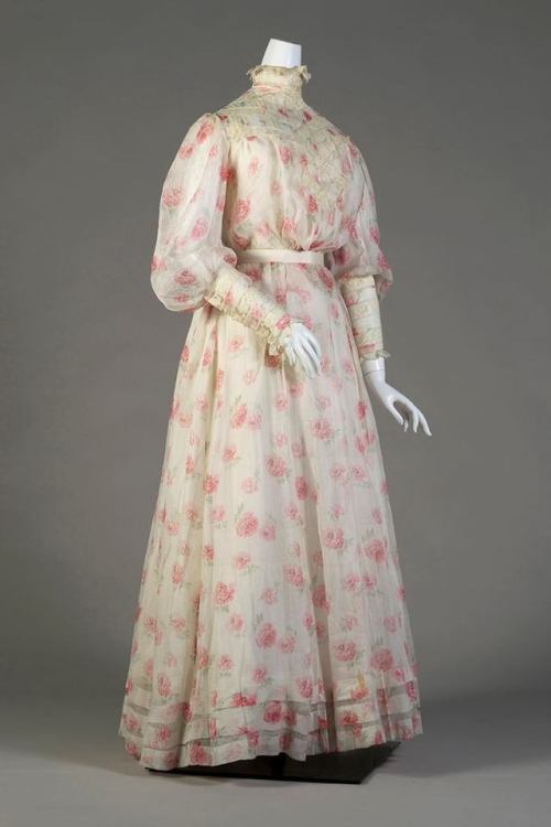 fripperiesandfobs:Day dress ca. 1900 From the Kent State University Museum on Facebook 