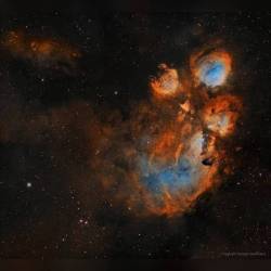 NGC 6334: The Cat&rsquo;s Paw Nebula #nasa #apod #ngc6334 #catspawnebula #bearclawnebula #nebula #constellation #scorpius #emissionnebula #gas #dust #hydrogen #oxygen #sulfur #stars #interstellar #intergalactic #milkyway #galaxy #space #science #astronomy