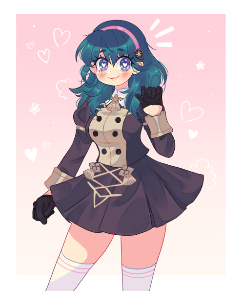 Byleth looks so cute in the officer academy uniform