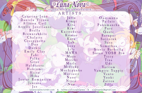 lunanovazine:  ✦ ✧ ✦╰☆╮~ ☽ LUNA NOVA☾ ~ A Little Witch Academia presents: the artist line up!&n