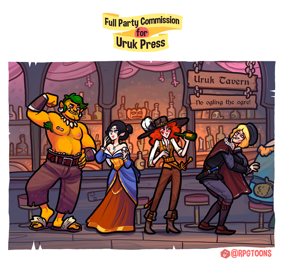 rpgtoons:  Full Party Commission for Uruk Press!A really fun bunch of characters