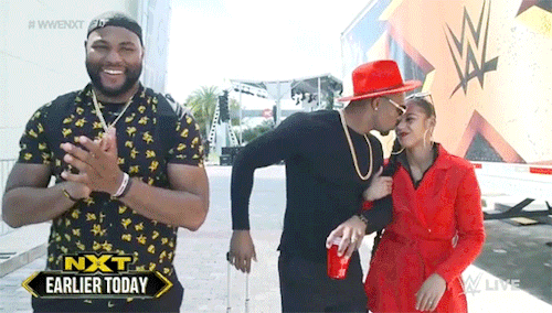 shazambitches: mith-gifs-wrestling: The Street Profits lift a cup for luck along with Bianca Belair 