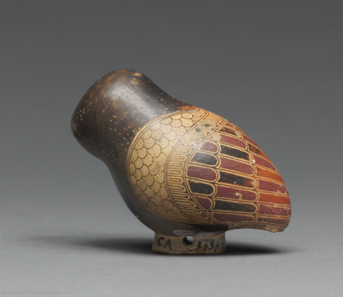 via-appia: Corinthian Aryballos (perfume holder) in the Shape of an Owl Greek, Corinthian, ca. 640 B